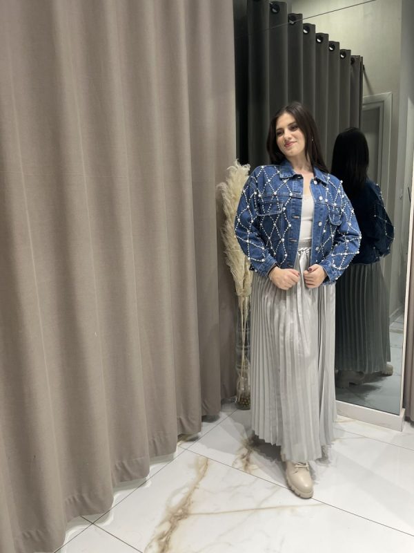 Τζιν jacket με στρας